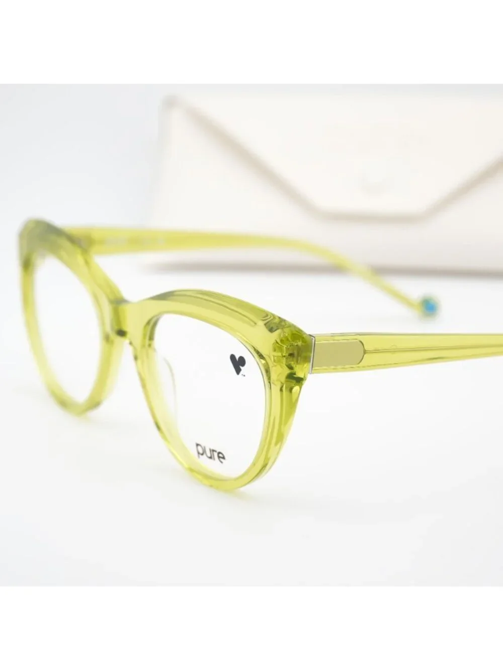 Pure P-7009 N 324 Cat Eye Eyeglasses 52mm – Lime